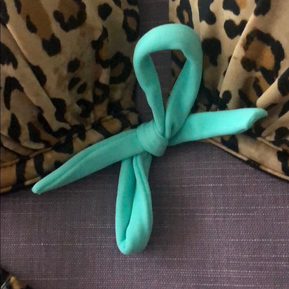 Teal and Leopard Bikini Top - Picture 2 of 4